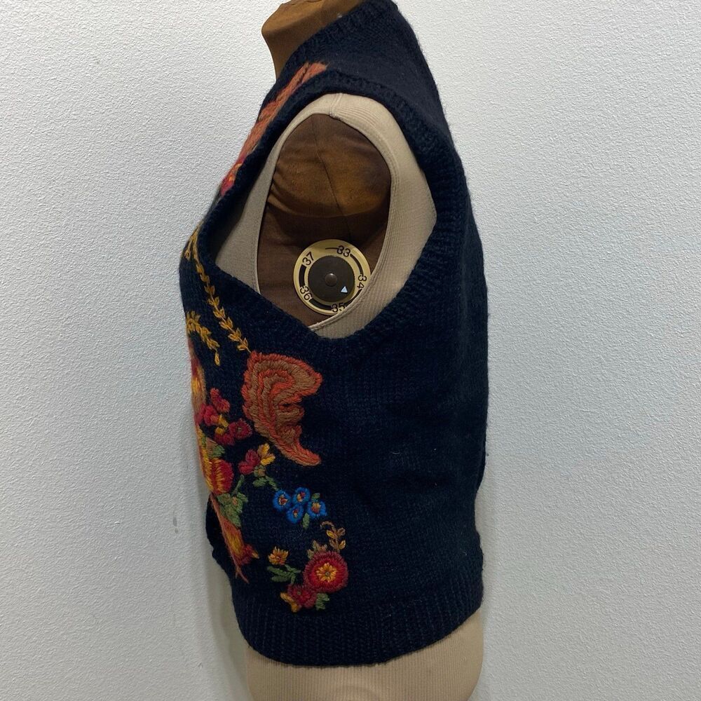 Needleworks 1989 Vintage Hand knitted 100% Wool Sweater Vest/Cardigan - Picture 4 of 7